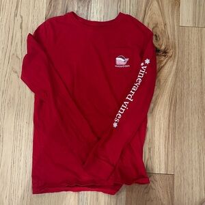 Vineyard Vines Classic Red Crewneck Tee girls Christmas